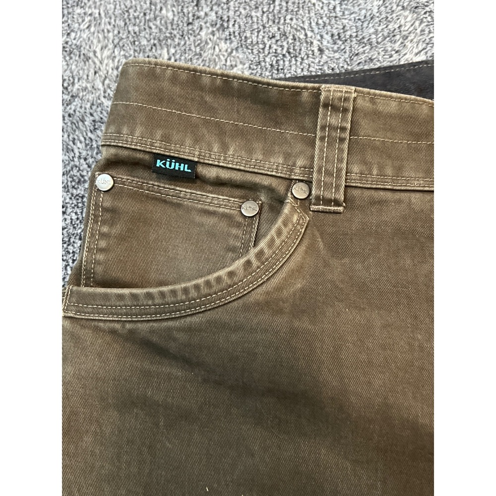 Kuhl Rydr Pants Mens 32x28 Brown Vintage Patina Dye Articulated Knee Canvas Work - Picture 5 of 15